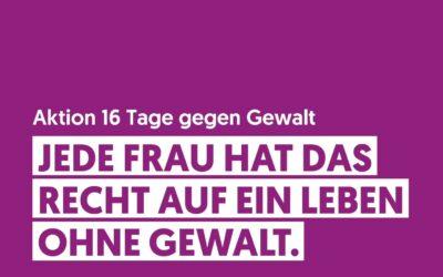 Aktion: 16 Tage ohne Gewalt gegen Frauen